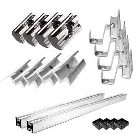 Fissaggio 1 pannello Frame h30mm regolabile con staffe