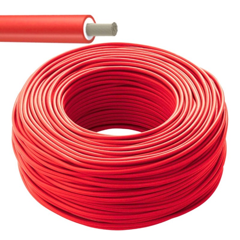 100m Red Unipolar Photovoltaic Cable coil 4 sqmm