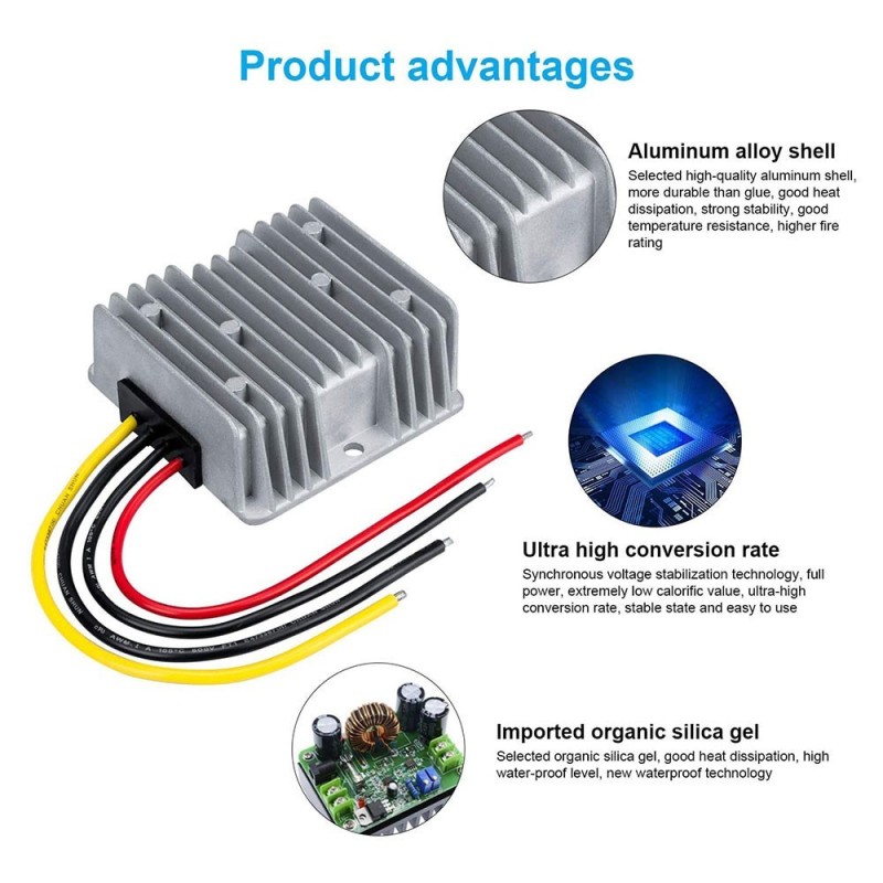 Topsolar Voltage reducer from 24V to 12V 10A 120W IP68