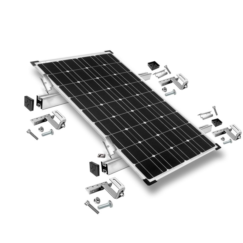 Adjustable mounting kit h35 1 panel with brackets for sloping roofs