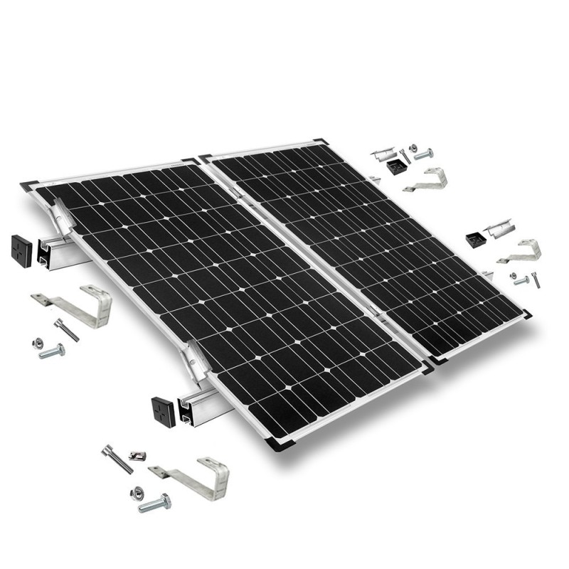 Mounting kit h35mm 2 panels with fixed bracket for sloping tiled roofs