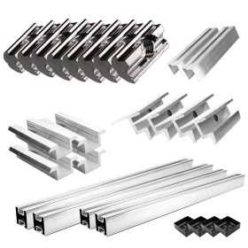 Fissaggio 3 pannelli Frame h35mm regolabile con staffe