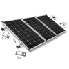 Mounting kit h30mm 3 solar panels with studs for pitched roof.