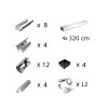 Adjustable mounting kit h30mm with brackets for sloping roof 5 panels