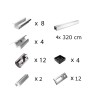 Mounting kit h30mm with roof studs for pitched roof 5 solar panels