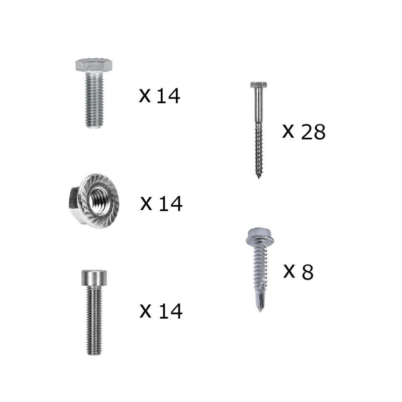 Adjustable mounting kit h35mm with brackets for sloping roof 6 panels