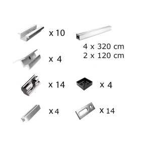 Mounting kit h35mm with roof studs for pitched roof 6 solar panels