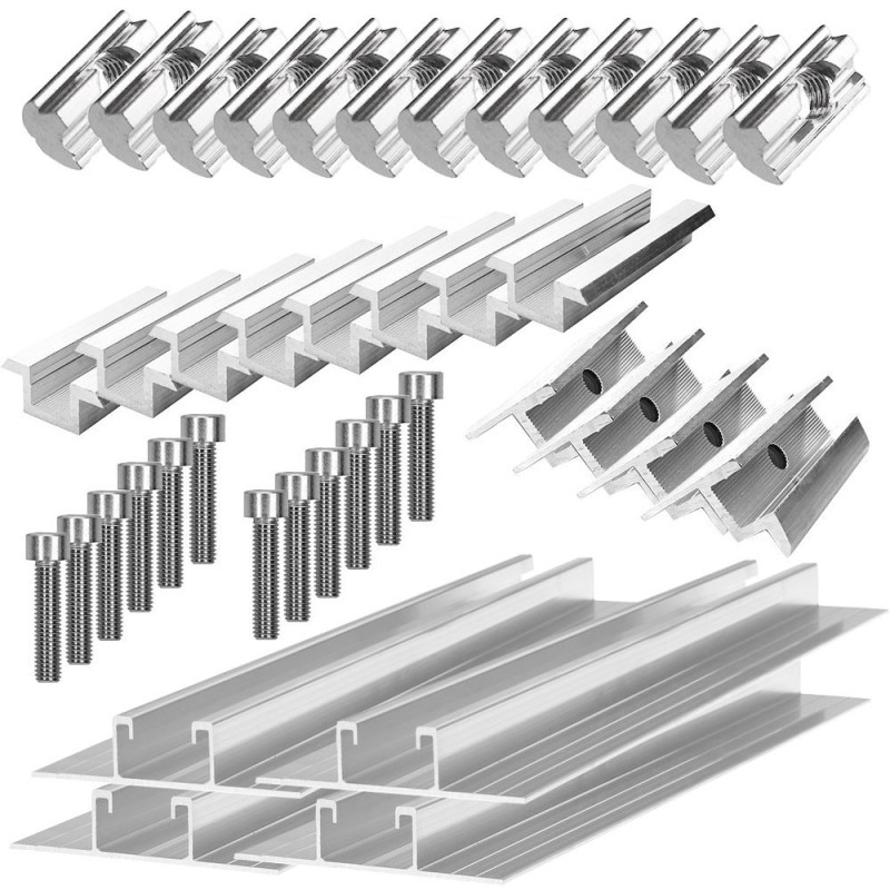 Mounting kit 5 solar panels with h30mm frame for pitched roof