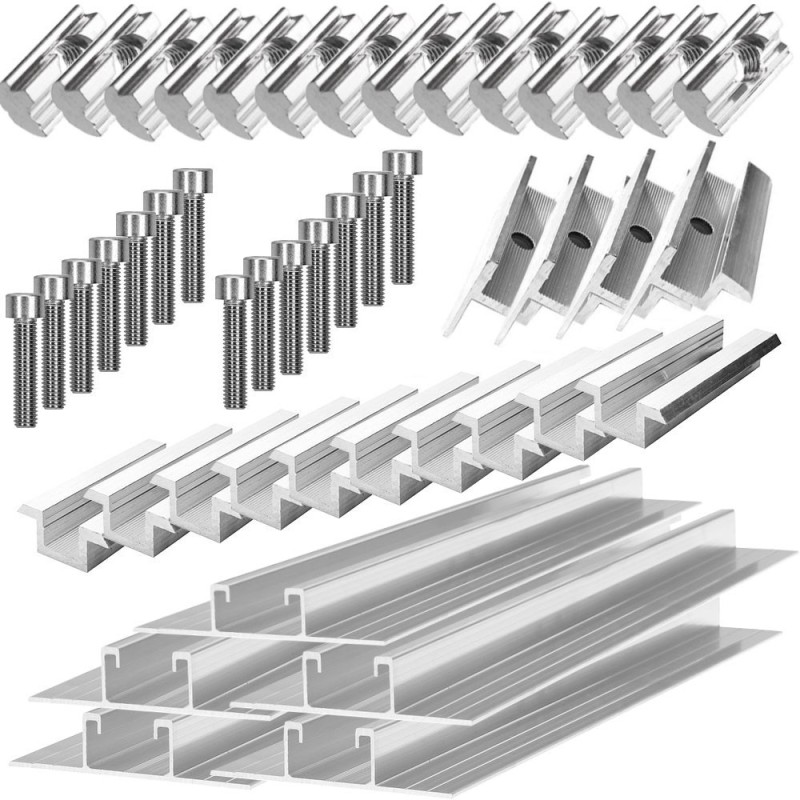 Mounting kit 6 solar panels with h30mm frame for pitched roof