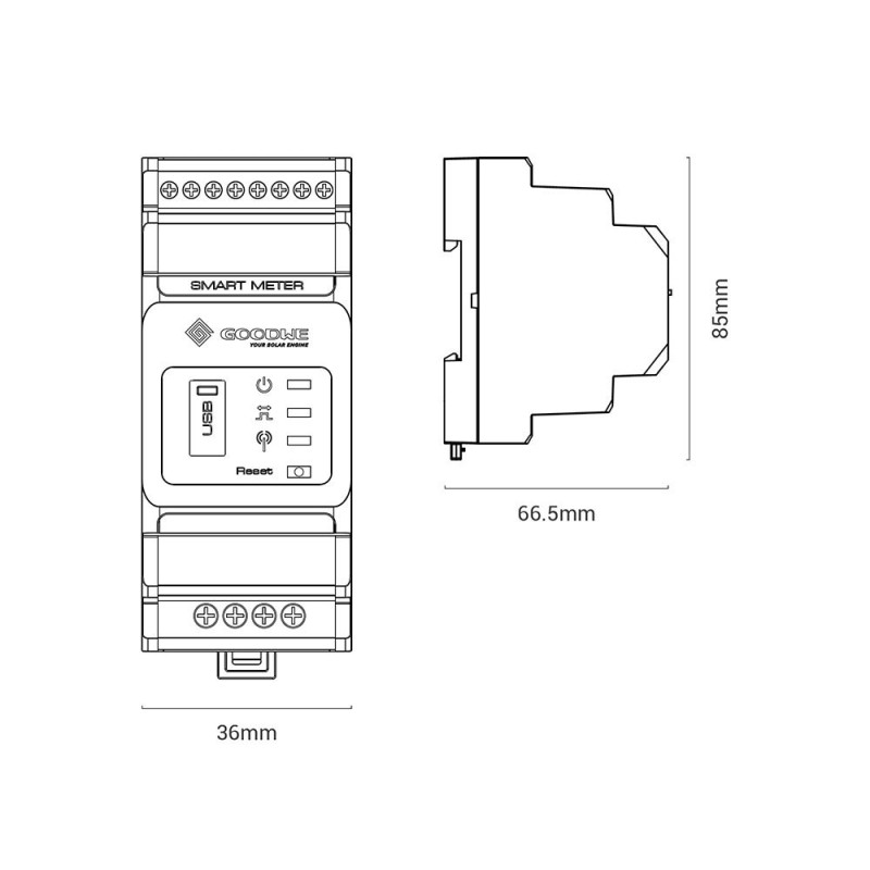 GoodWe GM1000 120A 40mA 230Vac 1-Phase Smart Power Sensor