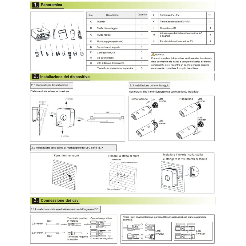 Inverter Monofase Growatt MIC 3300TL-X 3.3kW 42900W MPPT 13A