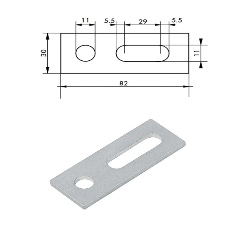 Support plate for 9543-M10 double thread screws