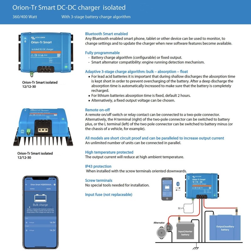 Victron Orion-Tr Smart 12/12-30 360W DC-DC Charger Isolated