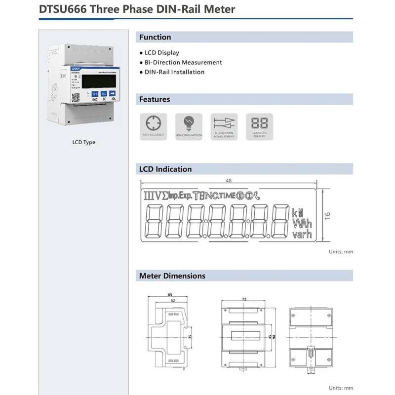 Solax Power DTSU666-D CHINT 3-Phase Compensation Meter