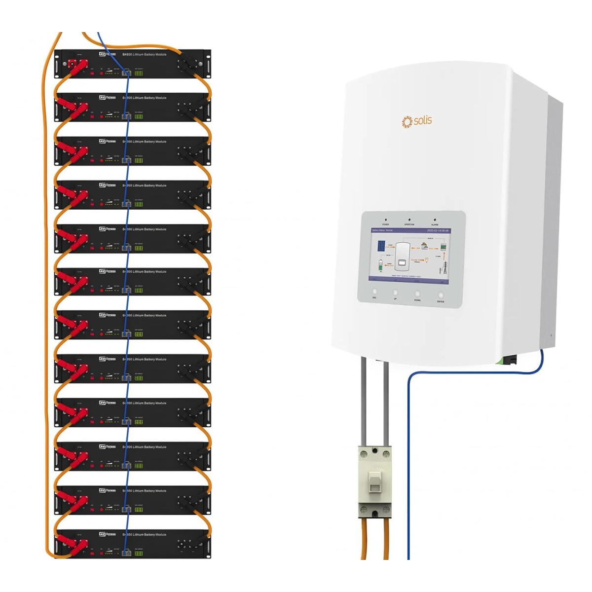 Solis 6kW Dyness Battery 28.8kWh CEI-021 1-phase storage system PV kit