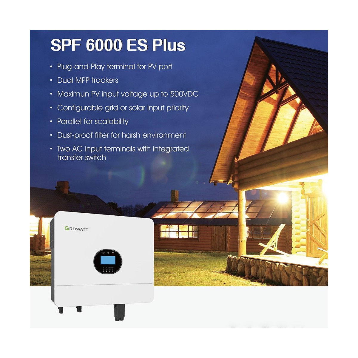 Growatt 6kW Dyness 9.6kWh OFF-GRID 1-phase storage system PV kit