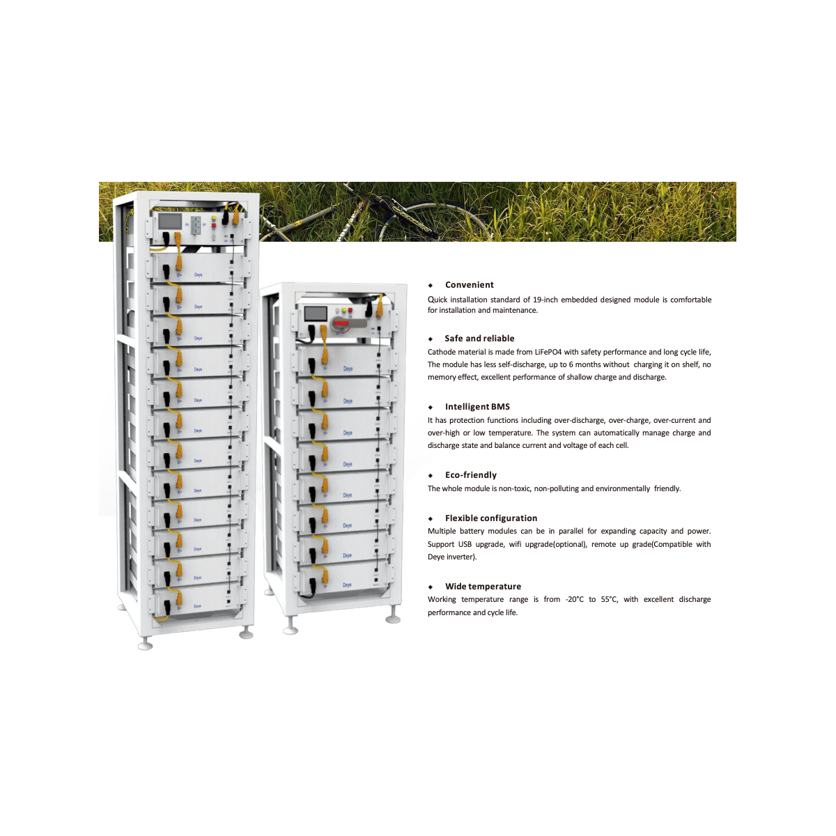 Deye BOS-G Batteria 20kW - 4x5.12kW + HVB750V/100A + rack 13