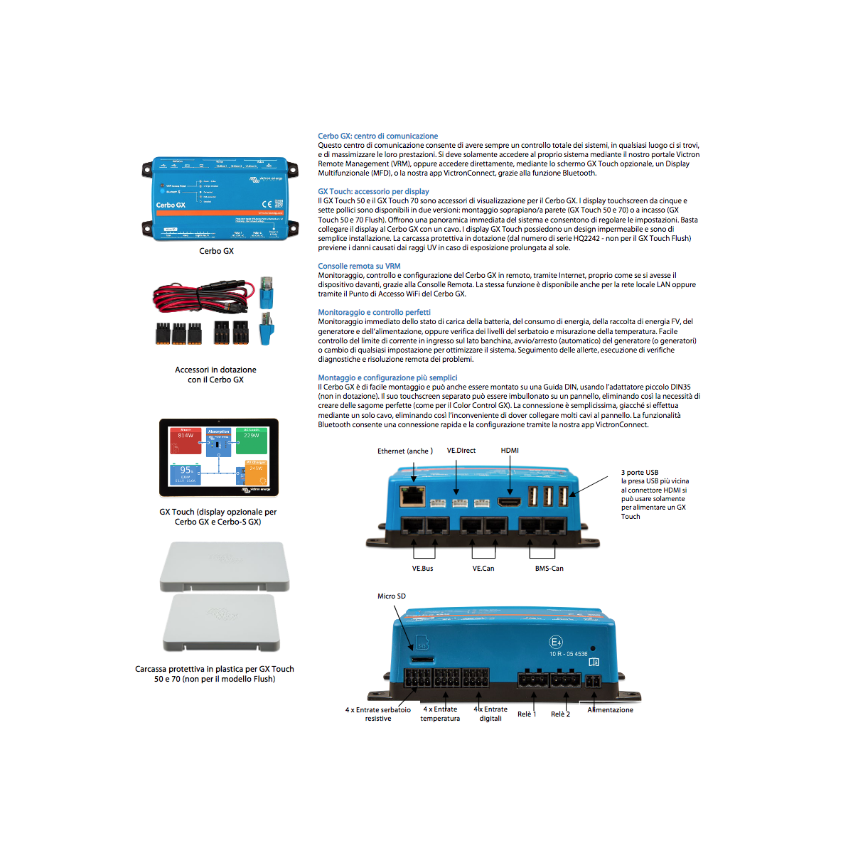 Victron gx Touch 50 Display panel for Cerbo gx mpn:BPP900455050