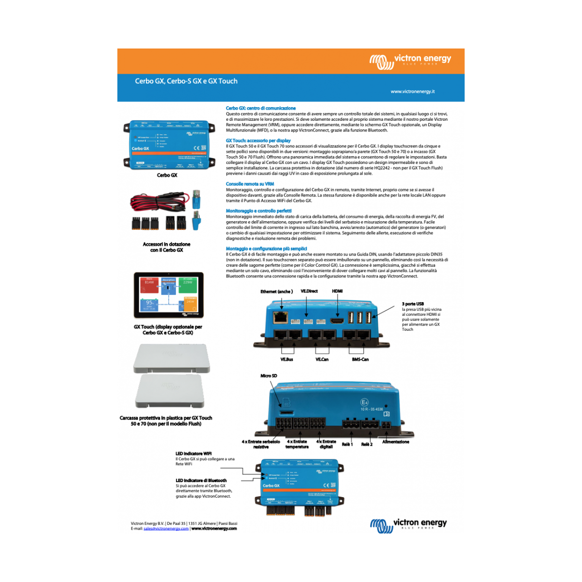 Victron gx Touch 50 Display panel for Cerbo gx mpn:BPP900455050