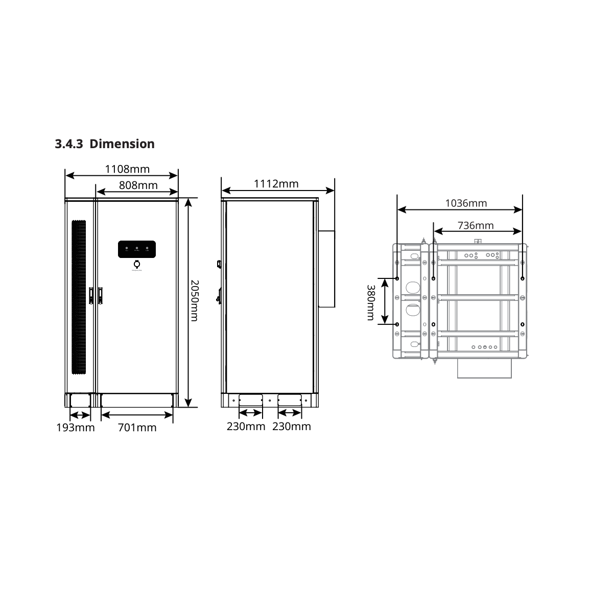 GoodWe Lynx LX C Battery cabinet 60kWh BCT0600-01-00P 633.6V Inverter