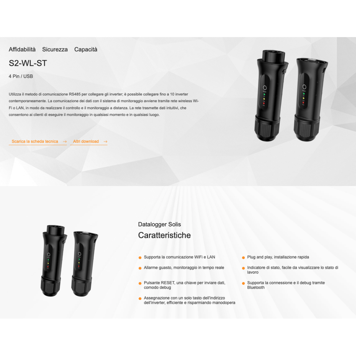 Solis S2-WL-ST-4Pin Chiavetta Wi-Fi LAN Data Logging