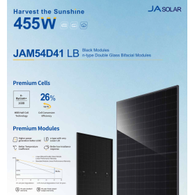 JA SOLAR 450W JAM54D41-450 Full Black bifacciale N-Type Glass-Glass Pa