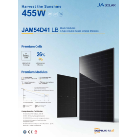 JA SOLAR 450W JAM54D41-450 Full Black bifacciale N-Type Glass-Glass Pa