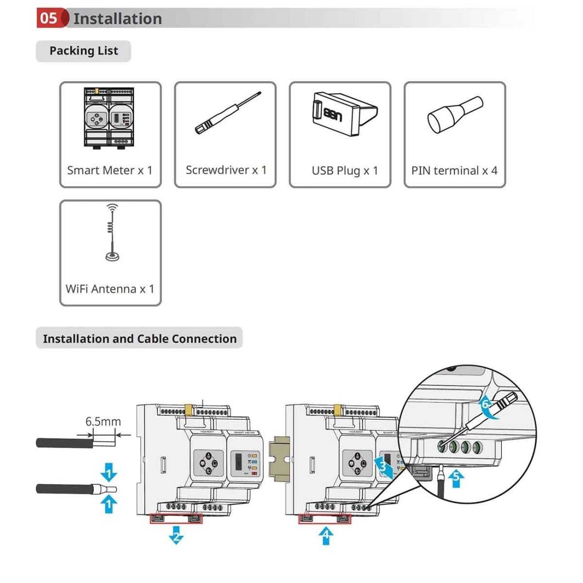GoodWe HK3000 120A 40mA 230/400Vac HomeKit 3000 Smart meter con Wifi/L