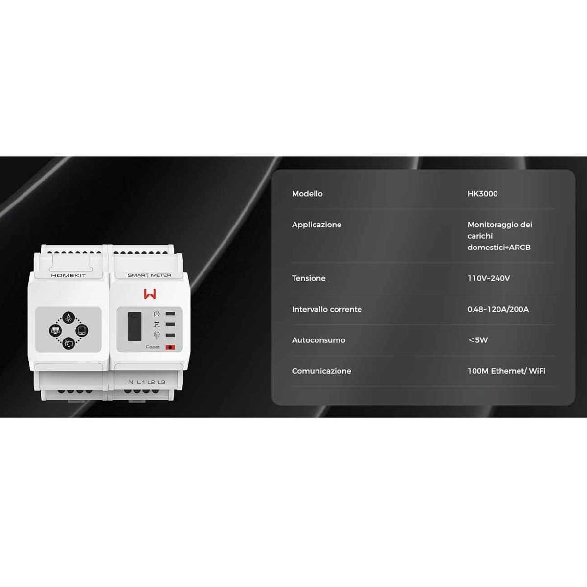 GoodWe HK3000 120A 40mA 230/400Vac HomeKit 3000 Smart meter con Wifi/L