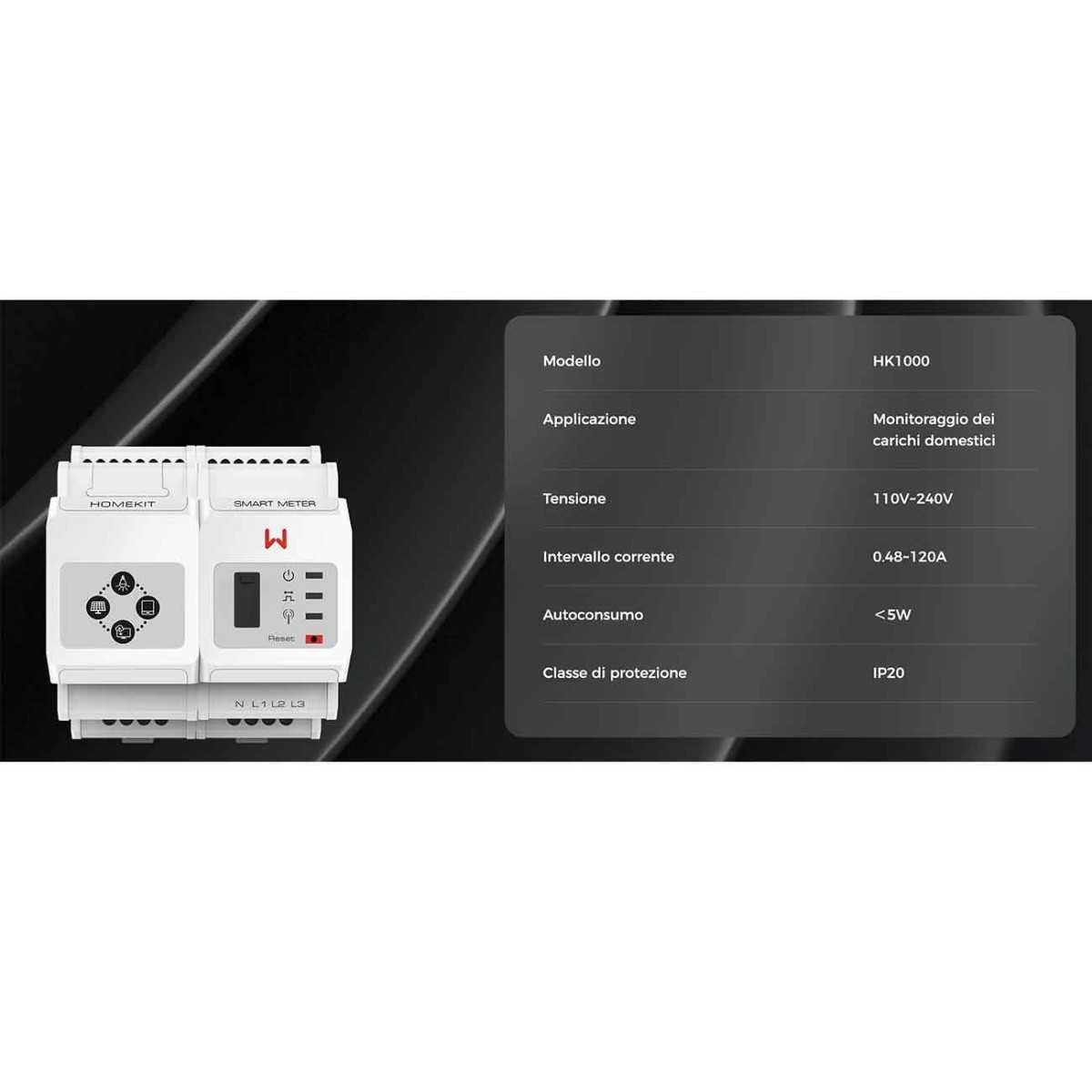 GoodWe HK1000 120A 40mA 110/230Vac HOMEKIT HK1000 Smart meter con Wifi