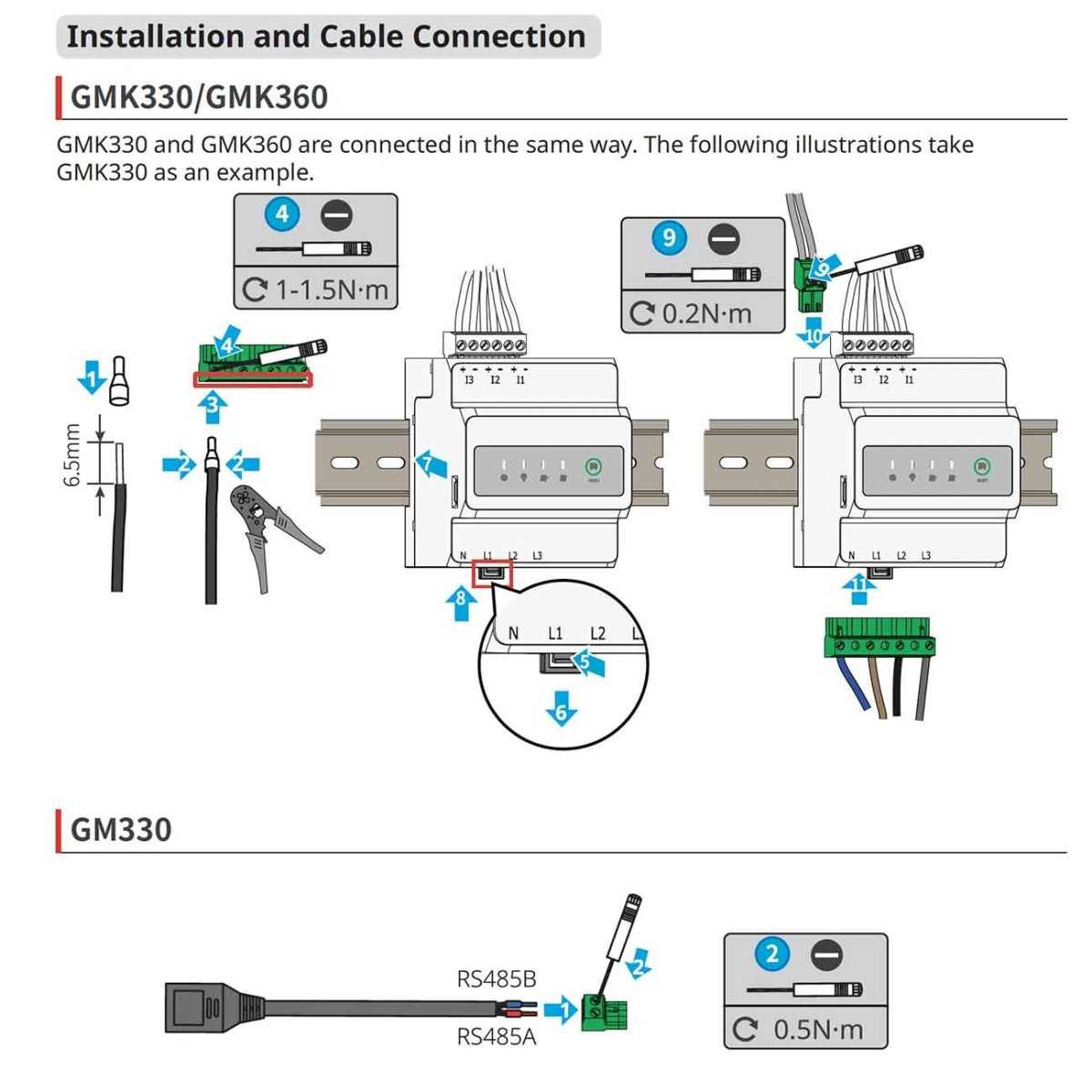 GoodWe GM330 120A 40mA 230/400Vac Smart Meter per impianti Trifase