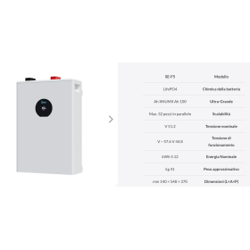 Deye SE-F5-PRO C Version Batteria LifePO4 51,2V ad Alte Prestazioni