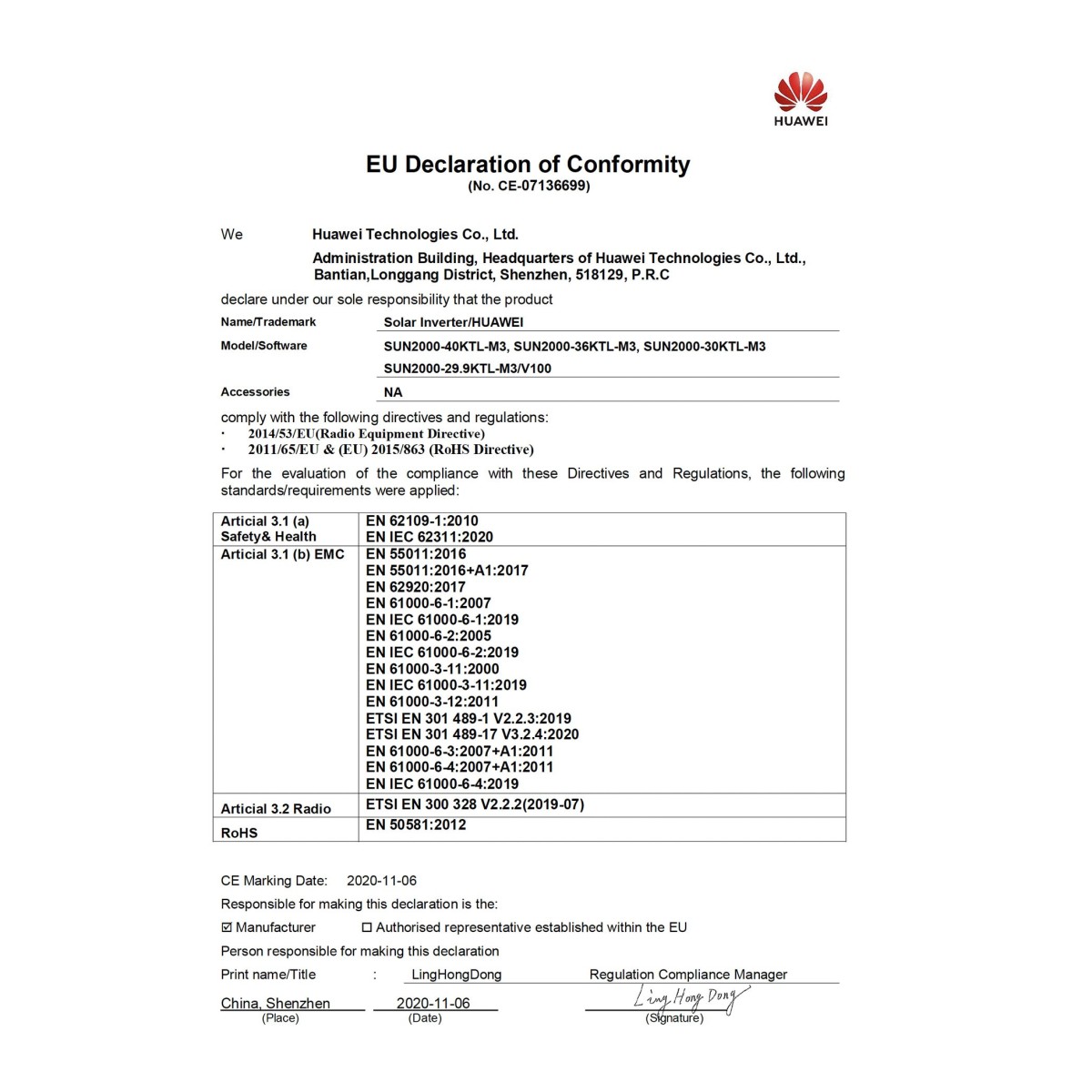 Huawei SUN2000-30K-MC0 30kW Inverter di stringa trifase
