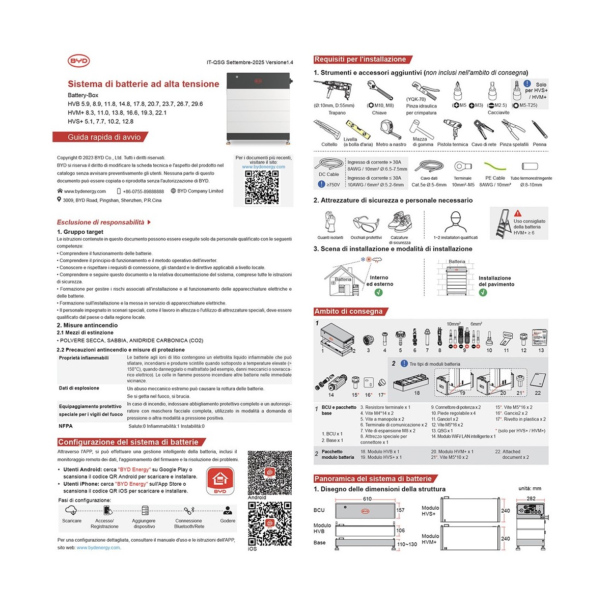 BYD Battery-Box HVS+ 12.8 12,8kWh Box 5 Batterie al litio con BMS