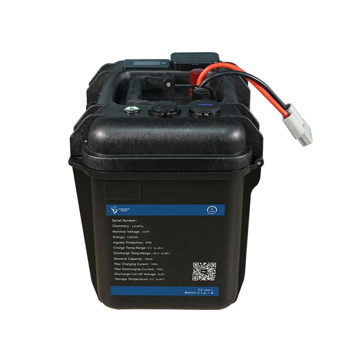 Ultimatron LiFePO4 ULP-12-100 12.8V 100Ah BMS Portable Lithium Battery